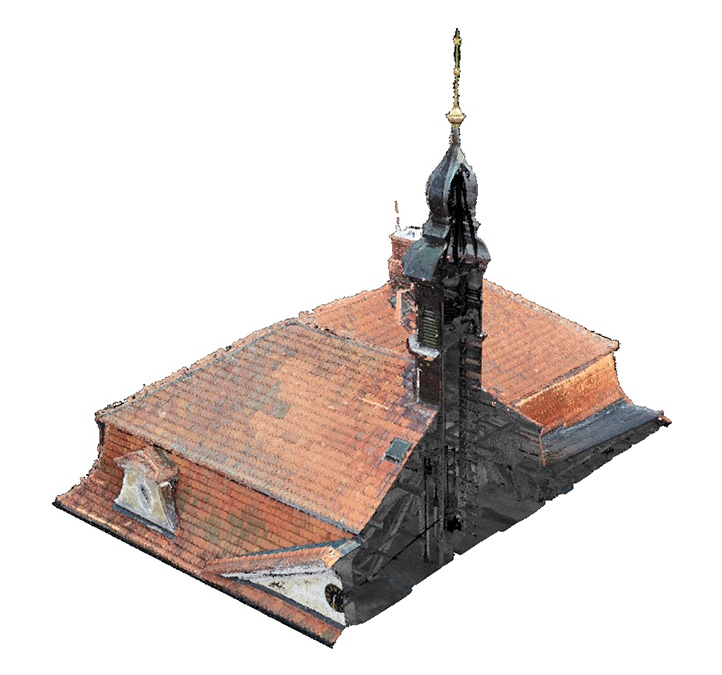 Digitální model střechy zámku Suchomasty